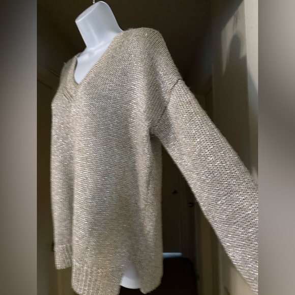 Vince Metallic Cable Knit Sweater - Grey/Gold - Size S - Picture 3 of 7